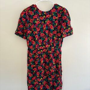 40's Style Flowered Secretary Dress